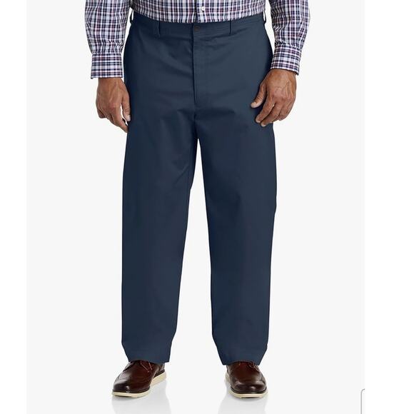 New Oak Hill Mens Big & Tall Straight Fit Tech Pants Navy 58x30 Moisture Wicking - Picture 1 of 13